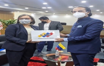 President of Venezuela's National Electoral Council (CNE) Indira Alfonzo invited Ambassador Abhishek Singh for a meeting and briefed about the work of CNE